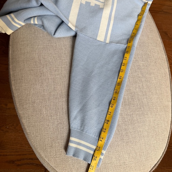 Sandro Paris Opera ‘LOVE’ Varsity Light Blue Cardigan Sweater - Picture 16 of 16